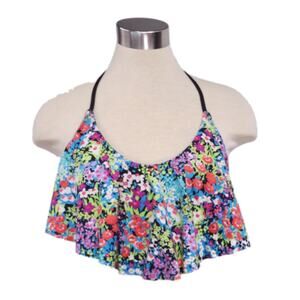 Apt. 9 Floral Flounce Bikini Top Medium